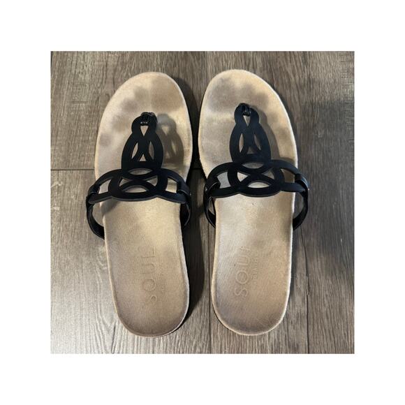 Soul‎ Naturalizer Janice Black Sandals Flip Flops Size 9.5 - Picture 3 of 6